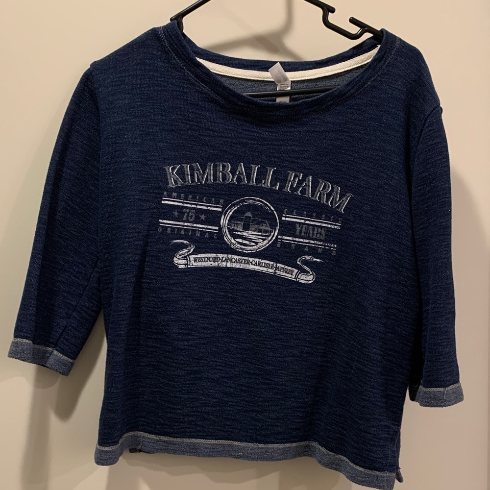 Kimball Farm Women's Navy Three Quarter Sleeve Tee